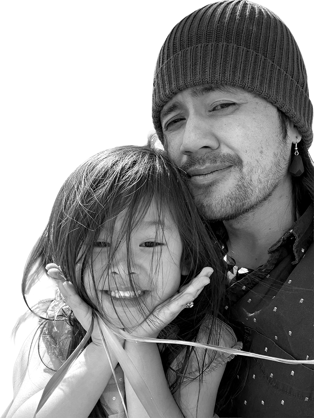 Portrait of Johnny with his daughter Nova